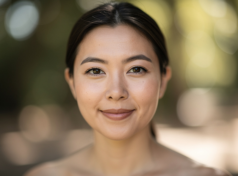 Portrait photograph with shallow depth of field and creamy bokeh background demonstrating full frame advantage in depth of field control