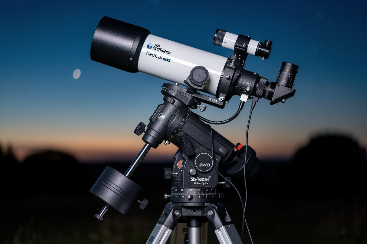 Sky-Watcher EQ6-R Pro equatorial mount with William Optics RedCat 51 refractor and ZWO astro camera