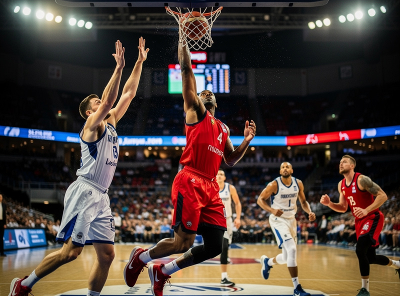 Basketball action freeze frame