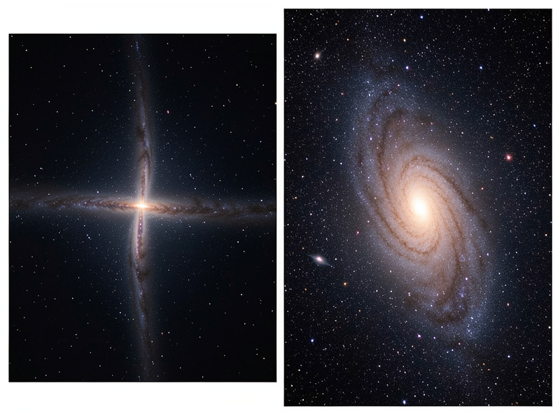 Comparison of wide-angle framing showing the Milky Way core at different focal lengths