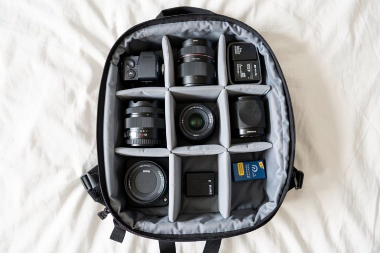 Packing a camera bag for travel