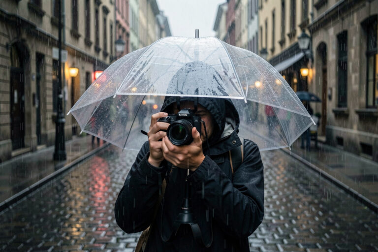 Protect camera gear from rain and dust while traveling