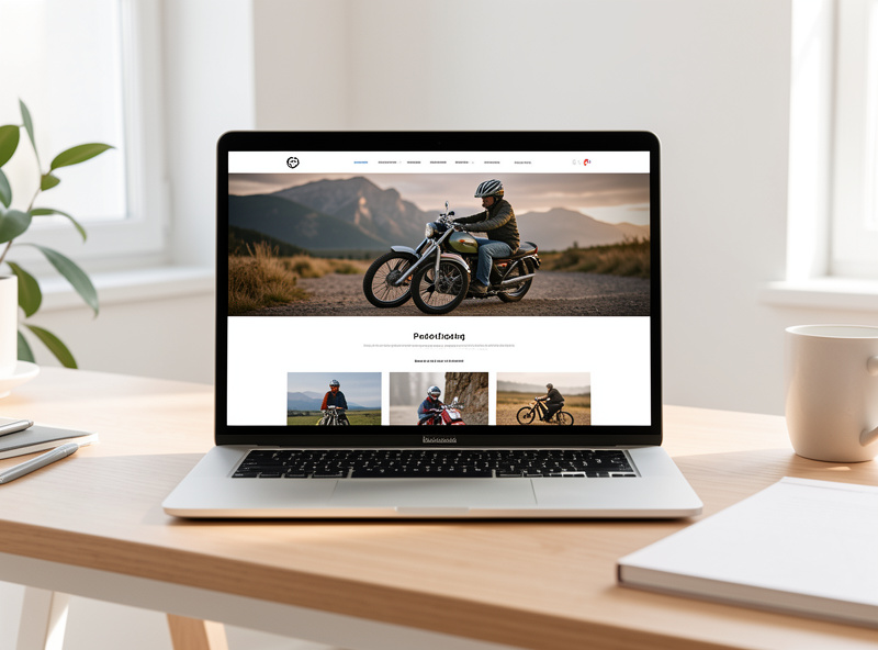 A clean fast-loading photography portfolio website displayed on a laptop on a tidy desk