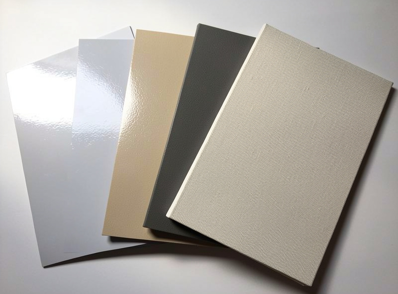 Comparison of glossy luster matte and canvas photo paper surfaces under raking light