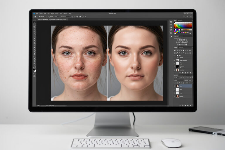 Natural portrait retouching without the plastic look