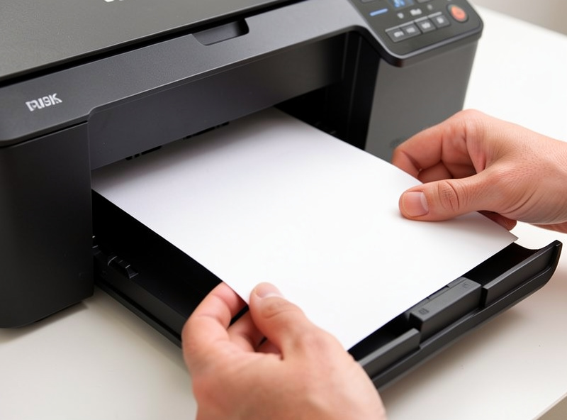 Hands loading fine art paper into a home pigment inkjet photo printer