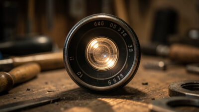 Inspecting a used vintage lens for fungus and haze before buying