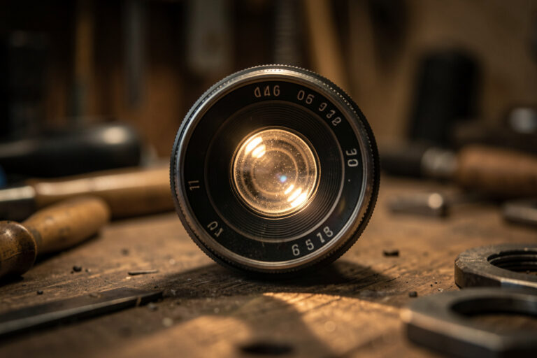 Inspecting a used vintage lens for fungus and haze before buying