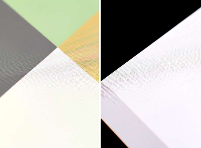 Extreme close-up comparison of two test-chart corner crops on screen, one soft and one crisp