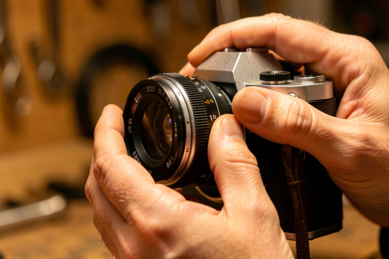 Focusing an adapted manual lens on a mirrorless camera by hand